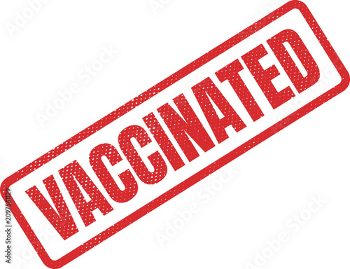 Slika na platnu Red distressed stamp confirming an individual has been vaccinated against diseas