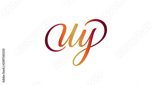 Up word script calligraphy logo.