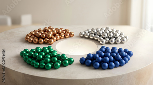 Investment allocation concept with sparkling golden coins and charts