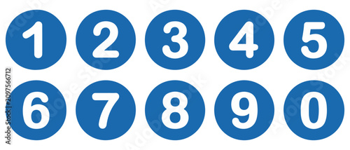 Tablou pe pânză number button circle icon set
