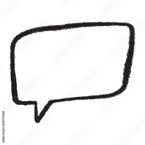 Hand drawn black rounded rectangular speech bubble outline
