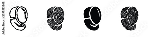 Φωτογραφία Four distinct abstract circular icons are presented, each with unique artistic r