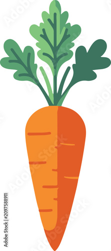 Minimalist Carrot flat design icon vector
