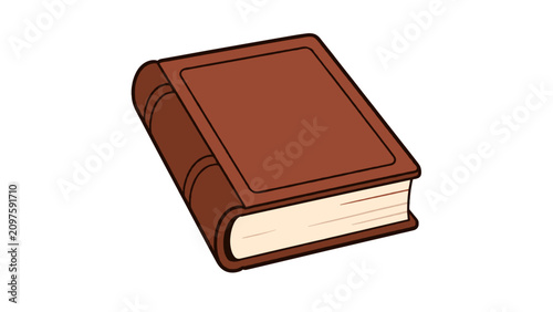 Quadro su tela Brown hardcover book illustration isolated on white background