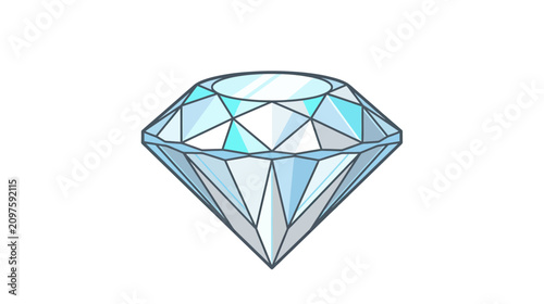 Photos Sparkling Cut Diamond Gemstone - Isolated on White Background, Luxury Jewelry