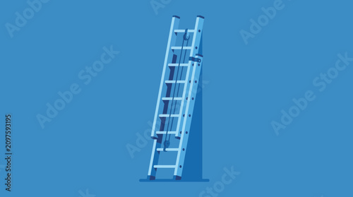 Quadro su tela A blue ladder leaning against a wall.