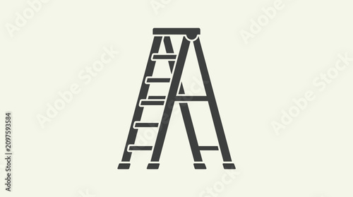 A simple black stepladder icon design.