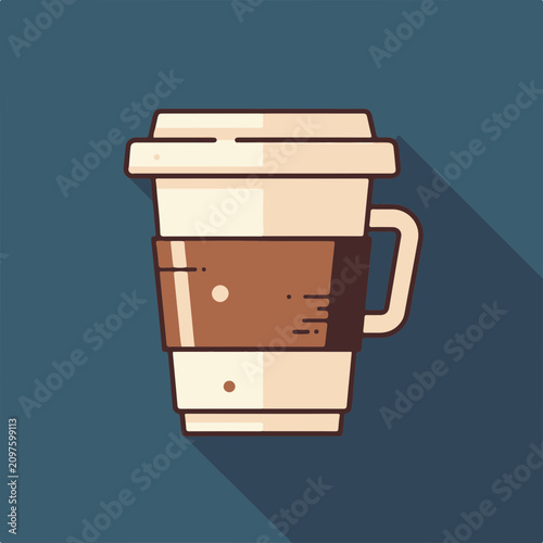 Minimalist Coffee Cup flat design icon vector