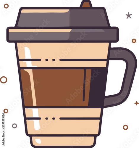 Minimalist Coffee Cup flat design icon vector