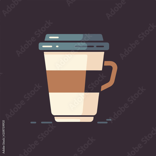 Minimalist Coffee Cup flat design icon vector