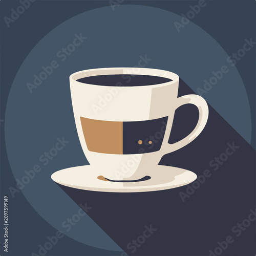 Minimalist Coffee Cup flat design icon vector