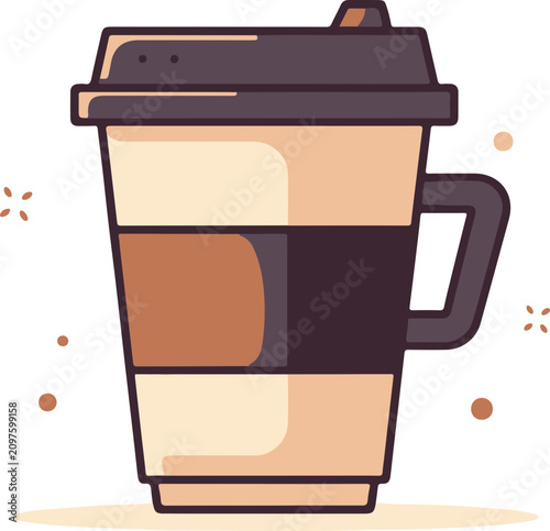 Minimalist Coffee Cup flat design icon vector