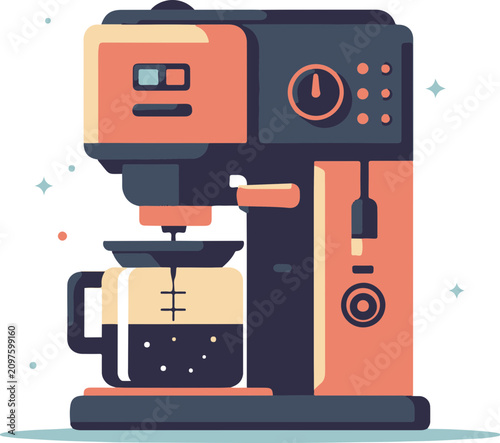 Minimalist Coffee Maker flat design icon vector