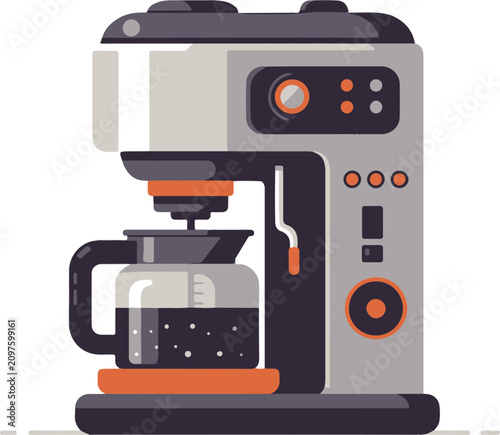 Minimalist Coffee Maker flat design icon vector