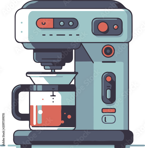 Minimalist Coffee Maker flat design icon vector