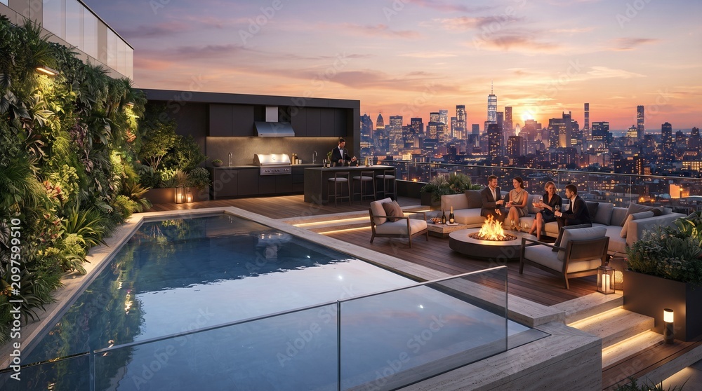Fototapeta premium Luxury_residence_open-air_courty