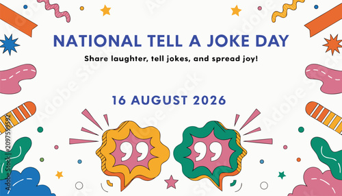 Photos Colorful festive graphic for national tell a joke day celebration