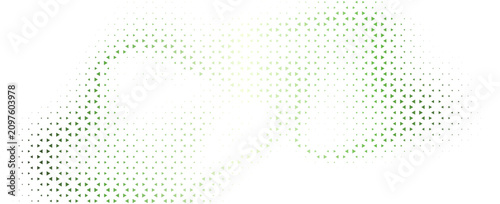 Abstract green triangle halftone pattern on white background. Geometric wave design vector illustration.