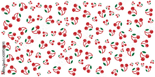 Art & Illustration, red cherry icon seamless pattern,