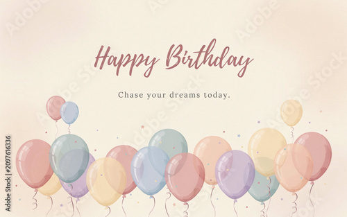 Colorful birthday balloons celebrating joy and happiness. Festive party decorations for special occasions. Celebrant with vibrant balloons and chee...