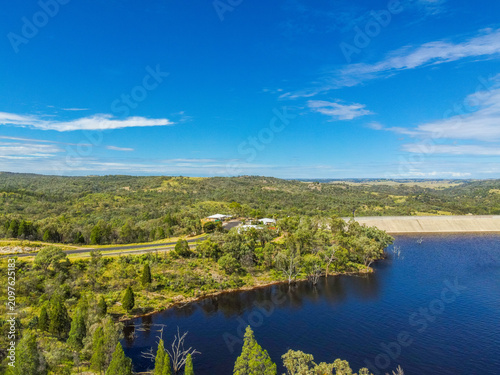 A beautiful shot of Pindari Dam Water Power Plant in Australia.
