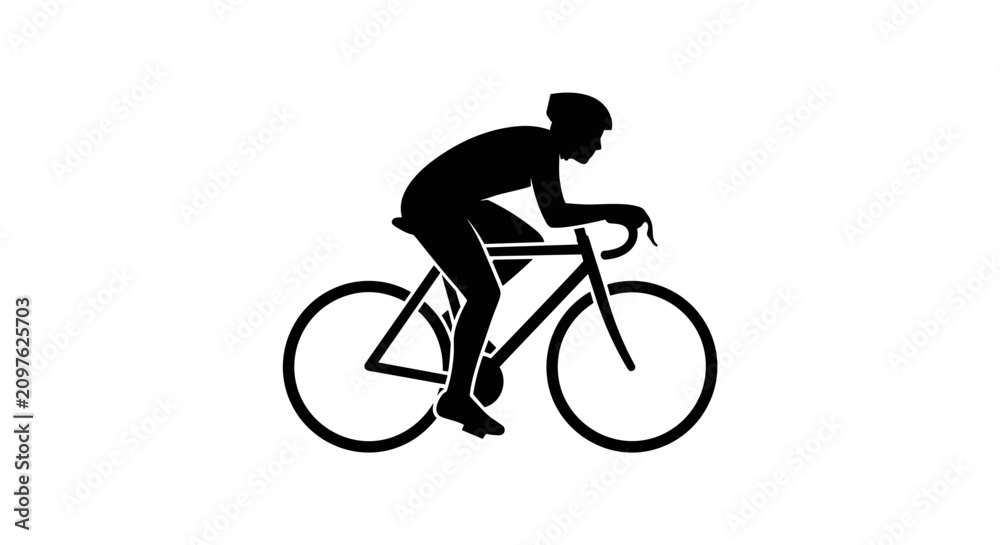 Obraz premium Man Riding a Bicycle Fast 1.