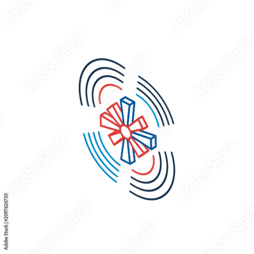 Abstract geometric wave design with vibrant colors.