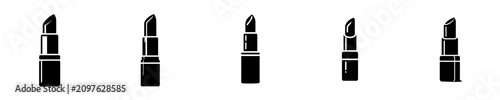 Εκτύπωση καμβά Set of black lipstick icons