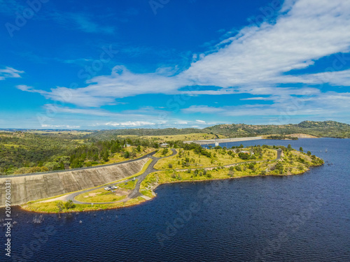 A beautiful shot of Pindari Dam Water Power Plant in Australia.
