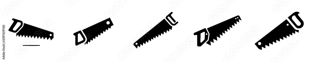 Foto Hand saw silhouette vectors set