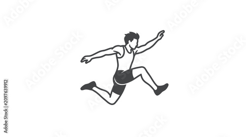 Foto Man Running in Athletic Clothing Fast.