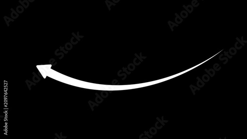 White chalk arrow isolated on black background .Business growth arrow and graph chart. Arrow up with chalk.