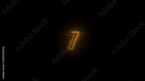 2026 number animate footage with neon light effect