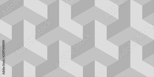Foto Isometric Geometric Pattern of Gray 3D Cubes Seamless Background Texture for Des