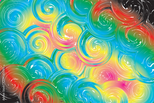 Cuadro en lienzo Lively abstract vertical bars interwoven with vibrant colorful swirling ripple p