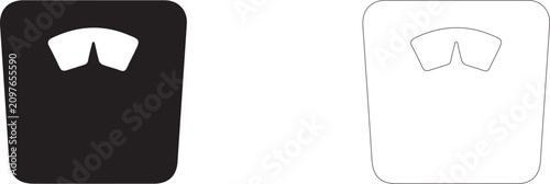 Cuadro en lienzo Floor electronic scale vector icon filled and outline, body weight control and slimming symbol