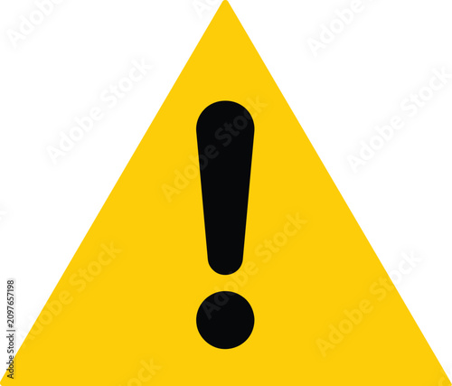 Yellow triangle exclamation mark icon for safety warning sign