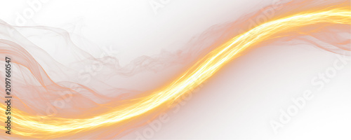 Fotografía Orange neon energy waves sweep across dark space with blazing highlights and flowing motion