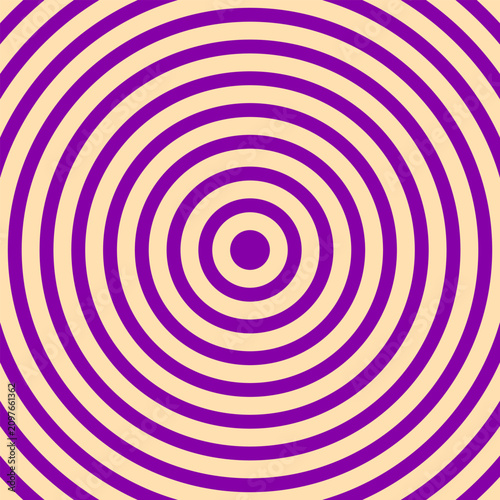 Fotografija Illustration of purple and vanilla colored concentric circles