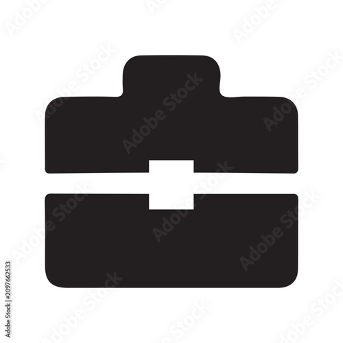 Briefcase icon silhouette. Professional business bag symbol for corporate identity design.