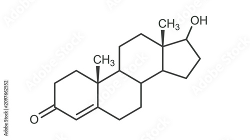 Konstfotografi Testosterone Chemical Structure Formula Isolated on White Background