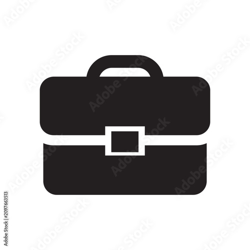 Briefcase icon for business. Professional leather bag symbol for corporate office interface.