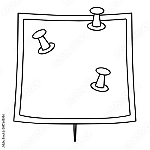 pinboard clipart line icon. Education and business stationary concept.