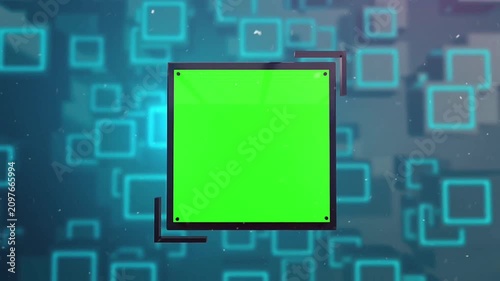 Futuristic Green Screen Panel With Sci-Fi Technology Background