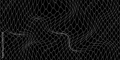 Quadro su tela Soccer Ball illuminated green light in the Goal Net