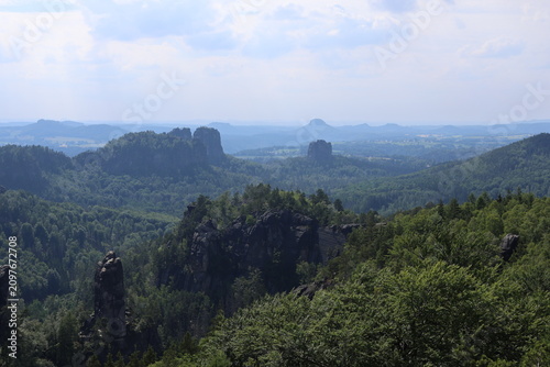 Картината върху платно Landscape in the Saxon Switzerland National Park | View from Carola Felsen