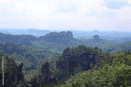 Картината върху платно Landscape in the Saxon Switzerland National Park | View from Carola Felsen