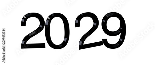 2029 year number isolated o...