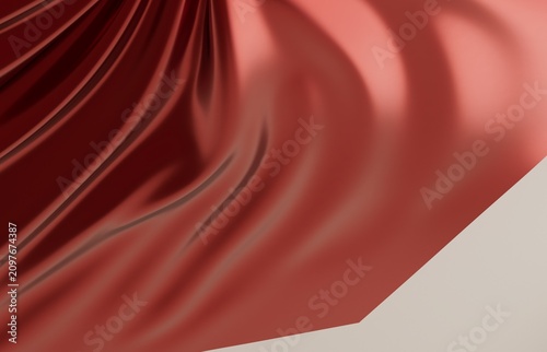 Abstract flowing smooth red...