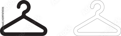 Clothes hanger vector icon filled and outline, dressing room and garment storage symbol.